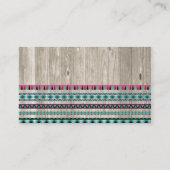 Modernes aztekisches Muster auf Holz Visitenkarte (Rückseite)