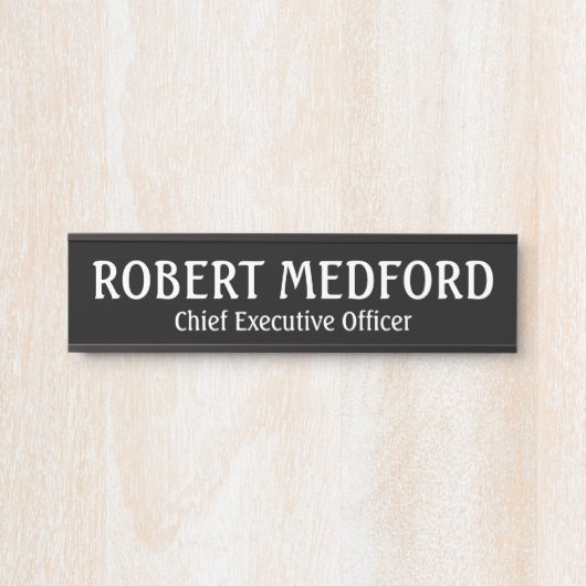 Modernes B&W Beruflich Türschild (Vorderseite )