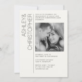 Modernes B&W-Foto für Minimalistisches Engagement Einladung (Vorderseite)