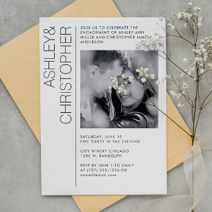 Modernes B&W-Foto für Minimalistisches Engagement Einladung