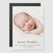 Modernes Baby 3 Foto Geburtserklärung Magneteinladung (Vorne/Hinten)