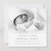 Modernes Baby-Ankündigung Personalisiertes Foto Einladung (Vorderseite)