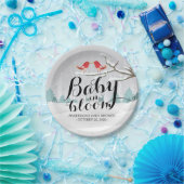 Modernes Baby-Baby mit blühender Schneeszene Pappteller (Party)