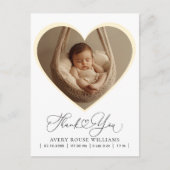 Modernes Baby Birth Ankündigung Foto Vielen Dank Postkarte (Vorderseite)