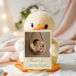 Modernes Baby Birth Ankündigung Foto Vielen Dank Postkarte