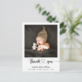 Modernes Baby Birth Ankündigung Foto Vielen Dank Postkarte (Stehend Vorderseite)