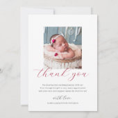 Modernes Baby Birth Foto Einfach Willkommen Ankündigung (Rückseite)