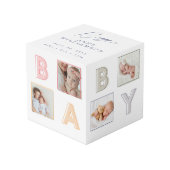 Modernes Baby Block Letters Foto Grid Collage Girl Würfel (Vorderseite Schrägansicht)