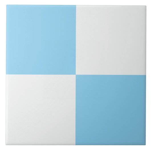 Modernes Baby Blue Checked Keramik Tile Fliese (Vorderseite)