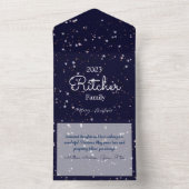 Modernes Baby Blue Navy Weihnachten laden zur Feie All In One Einladung (Innen Boden)