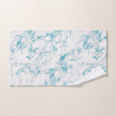 Modernes Baby Blue Pastel Glitzer Foil White Marmo Badhandtuch Set (Handtuch)