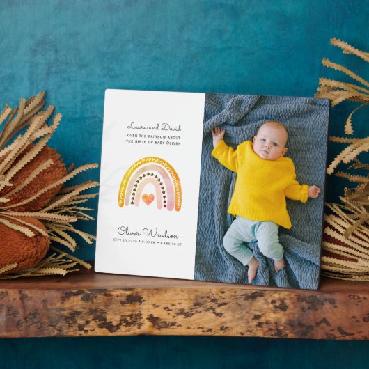 Modernes Baby Boy Foto Blue Keepake Plaque Fotoplatte (Seite)
