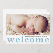 Modernes Baby Boy Foto Geburtsankündigung Einladung (Vorne/Hinten)