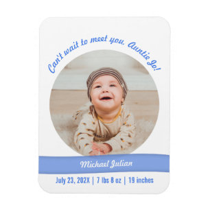 Modernes Baby Boy Foto Geburtshilfeprogramm Magnet