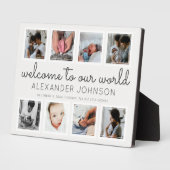 Modernes Baby Collage Willkommen bei unserem Weltn Fotoplatte (Seite)