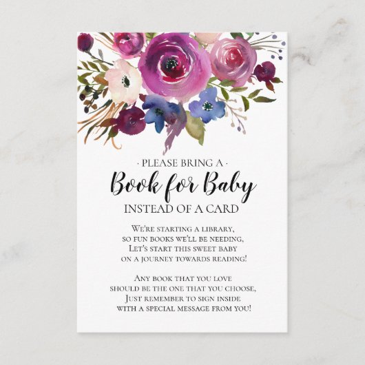 Modernes Baby-Duschbuch für Pflaume Begleitkarte