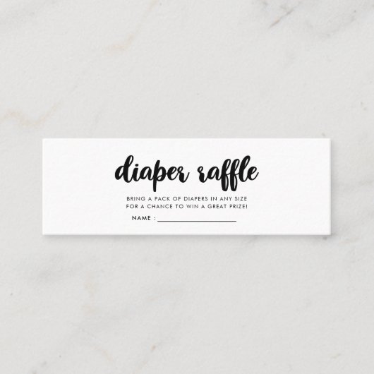 Modernes Baby-Dusche-Windel-Gewinnspiel Mini Visitenkarte (Vorderseite)