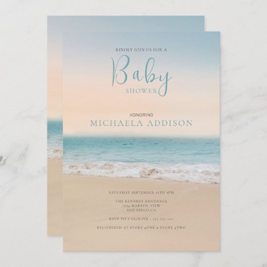 Modernes Baby-Duschgeschlecht neutral Einladung (Vorne/Hinten)