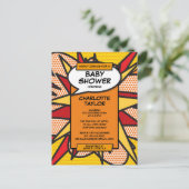 Modernes Baby Duwer Gender Reveal Fun Foto Einladungspostkarte (Stehend Vorderseite)