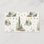 Modernes Baby Duwer Geschenk Registrierung Woodlan Visitenkarte (Rückseite)