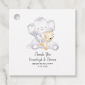 Modernes Baby Elephant und Hund Vielen Dank Geschenkanhänger (Vorderseite)