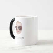 Modernes Baby Face Foto Geschenk für Großkinder Verwandlungstasse (Vorderseite Links)