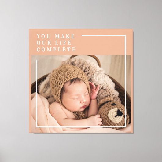Modernes Baby-Foto | Du machst mein Leben ein komp Leinwanddruck (Vorderseite)