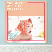 Modernes Baby-Foto | Du machst mein Leben ein komp Leinwanddruck (Insitu (Holzboden))