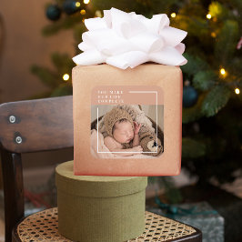 Modernes Baby-Foto | Du machst mein Leben ein komp Quadratischer Aufkleber