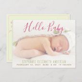 Modernes Baby Foto Geburtsankündigung Postkarte (Vorne/Hinten)