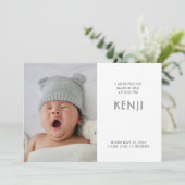 Modernes Baby-Foto - Geburtserklärung (Stehend Vorderseite)