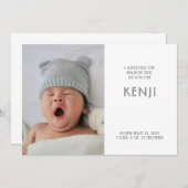 Modernes Baby-Foto - Geburtserklärung (Vorne/Hinten)