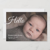 Modernes Baby-Foto - Geburtserklärung Ankündigung (Vorderseite)