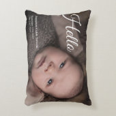 Modernes Baby-Foto - Geburtserklärung Dekokissen (Vorderseite(Vertikal))