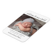 Modernes Baby-Foto - Geburtserklärung Magnet (Linke Seite)
