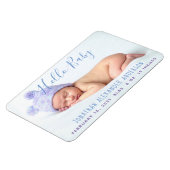Modernes Baby-Foto - Geburtserklärung Magnet (Linke Seite)