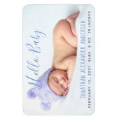 Modernes Baby-Foto - Geburtserklärung Magnet (Vertikal)