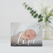 Modernes Baby-Foto - Geburtserklärung Postkarte (Stehend Vorderseite)