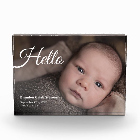 Modernes Baby Foto Geburtshaus Ankündigung Foto Bl (Vorderseite)