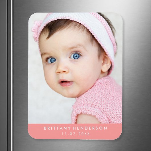 Modernes Baby-Foto | Korallen Magnet