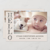 Modernes Baby-Foto Moderne Geburtsankündigung Ankündigung (Vorne/Hinten)