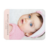 Modernes Baby-Foto | Rosa Magnet (Horizontal)