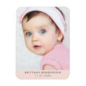 Modernes Baby-Foto | Rosa Magnet (Vertikal)