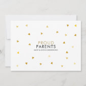 Modernes Baby Foto Script Liebe Gold Herzstück Geb Ankündigung (Rückseite)