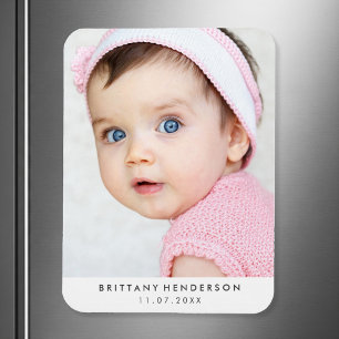 Modernes Baby-Foto weiß Magnet