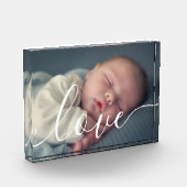 Modernes Baby Foto White Script LoveTypografie (Links)