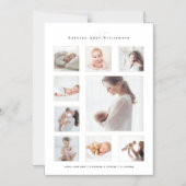 Modernes Baby-FotoCollage & Monogram-Geburt Magneteinladung (Vorderseite)