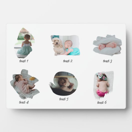 Modernes Baby Fotos Collage Fotoplatte (Vorderseite)