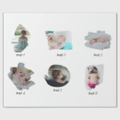 Modernes Baby Fotos Collage Geschenkpapier (Flach)