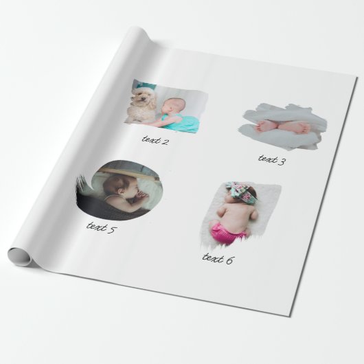 Modernes Baby Fotos Collage Geschenkpapier (Ungerollt)